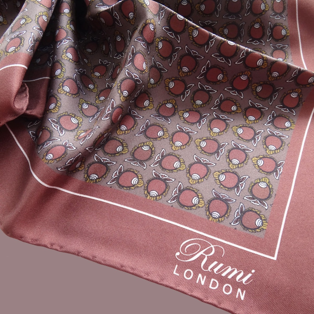Conch Motif Square Silk Scarf image 3