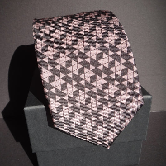 Geometric Motif Silk Tie image 0