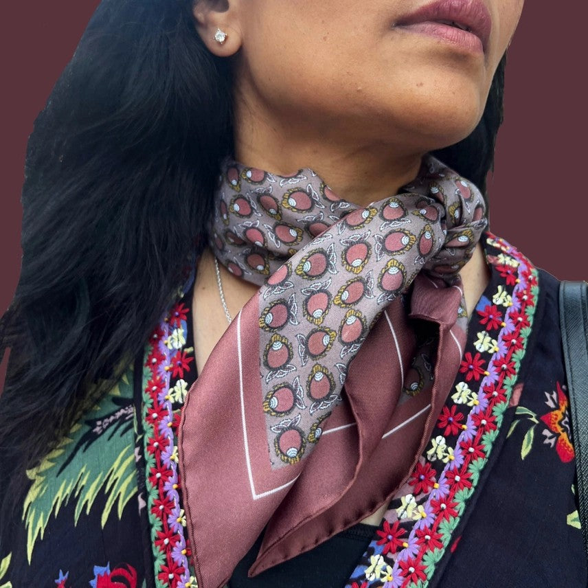 Conch Motif Square Silk Scarf image 0