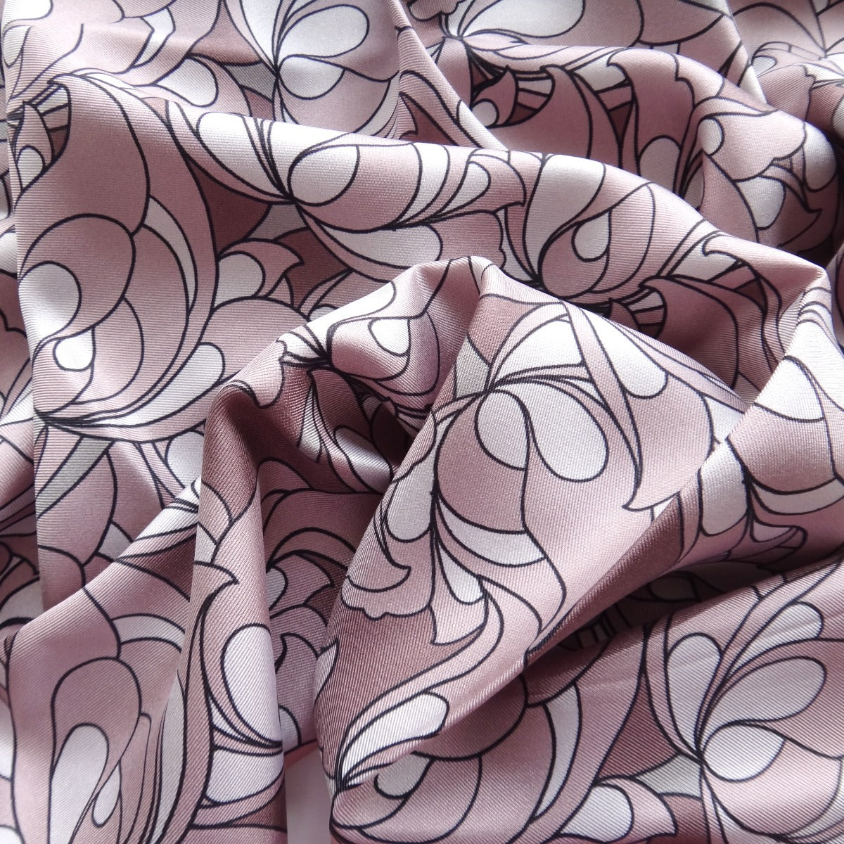 Floral Square Silk Twill Scarf - Pink image 3