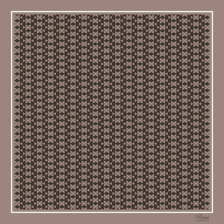 Geometric Motif Square Silk Scarf image 1