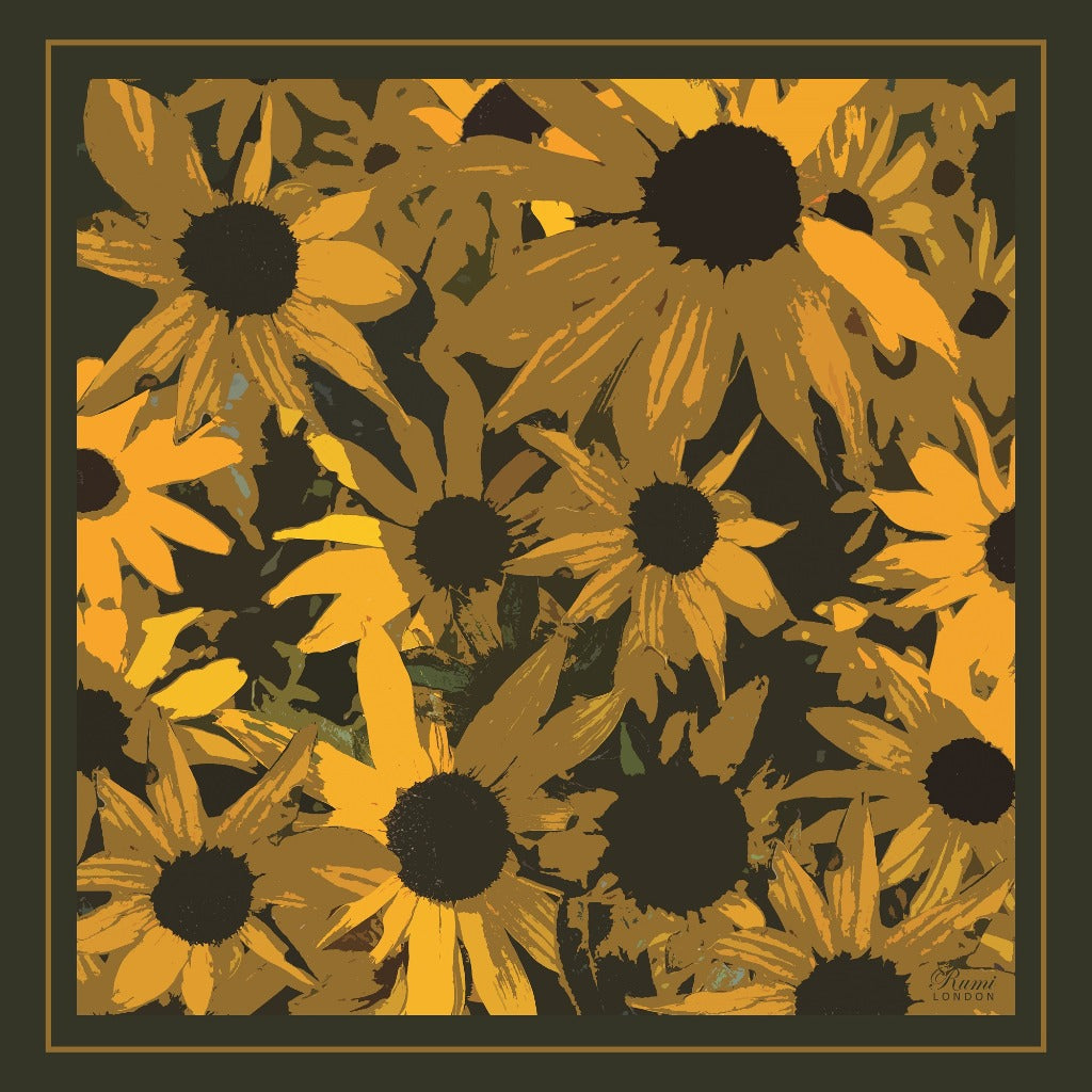 Gloriosa Daisy Luxury Silk Scarf image 1