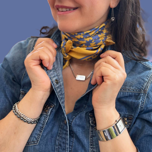 Motif Square Silk Scarf image 0