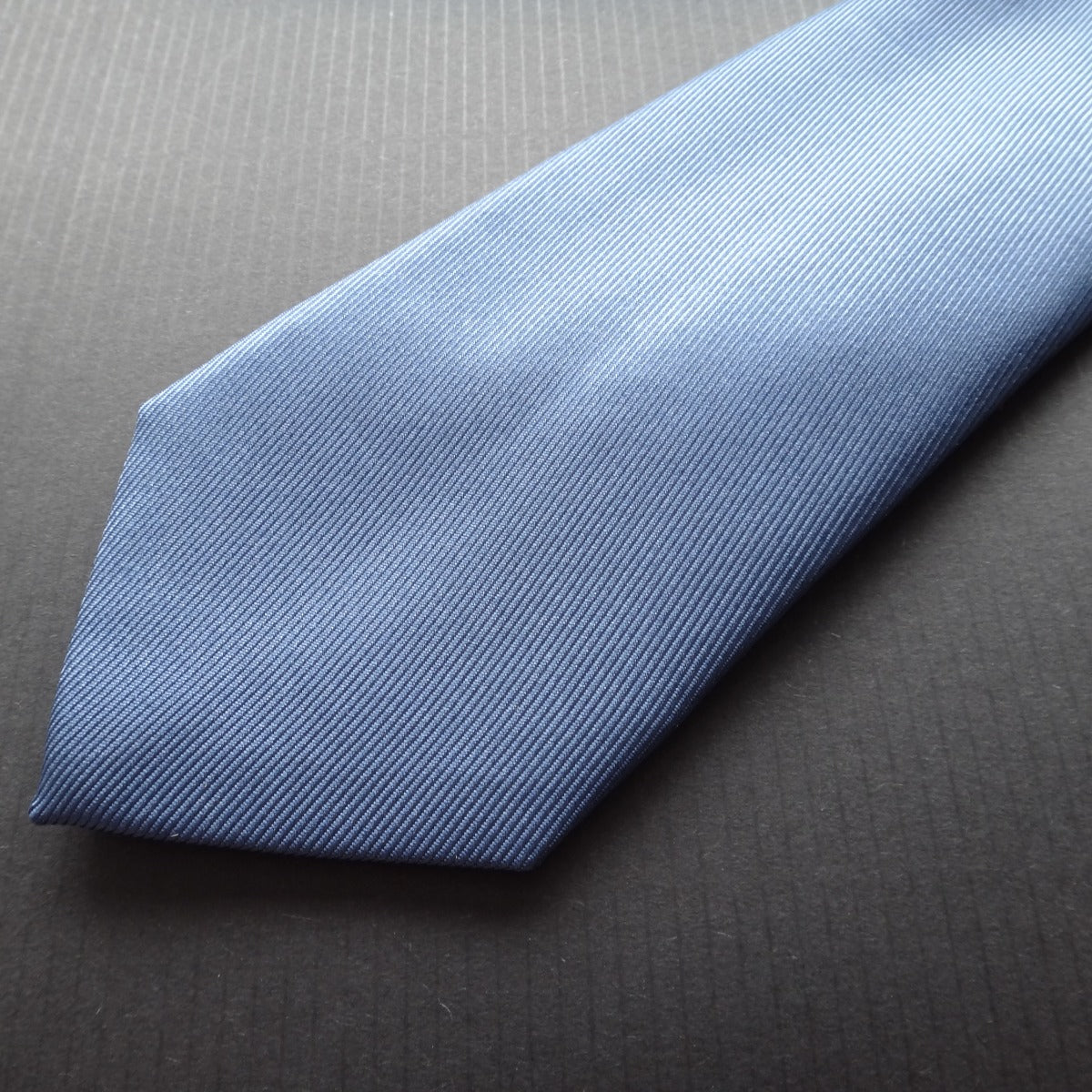 Handmade Luxury Plain Silk Tie - Kent Blue image 1