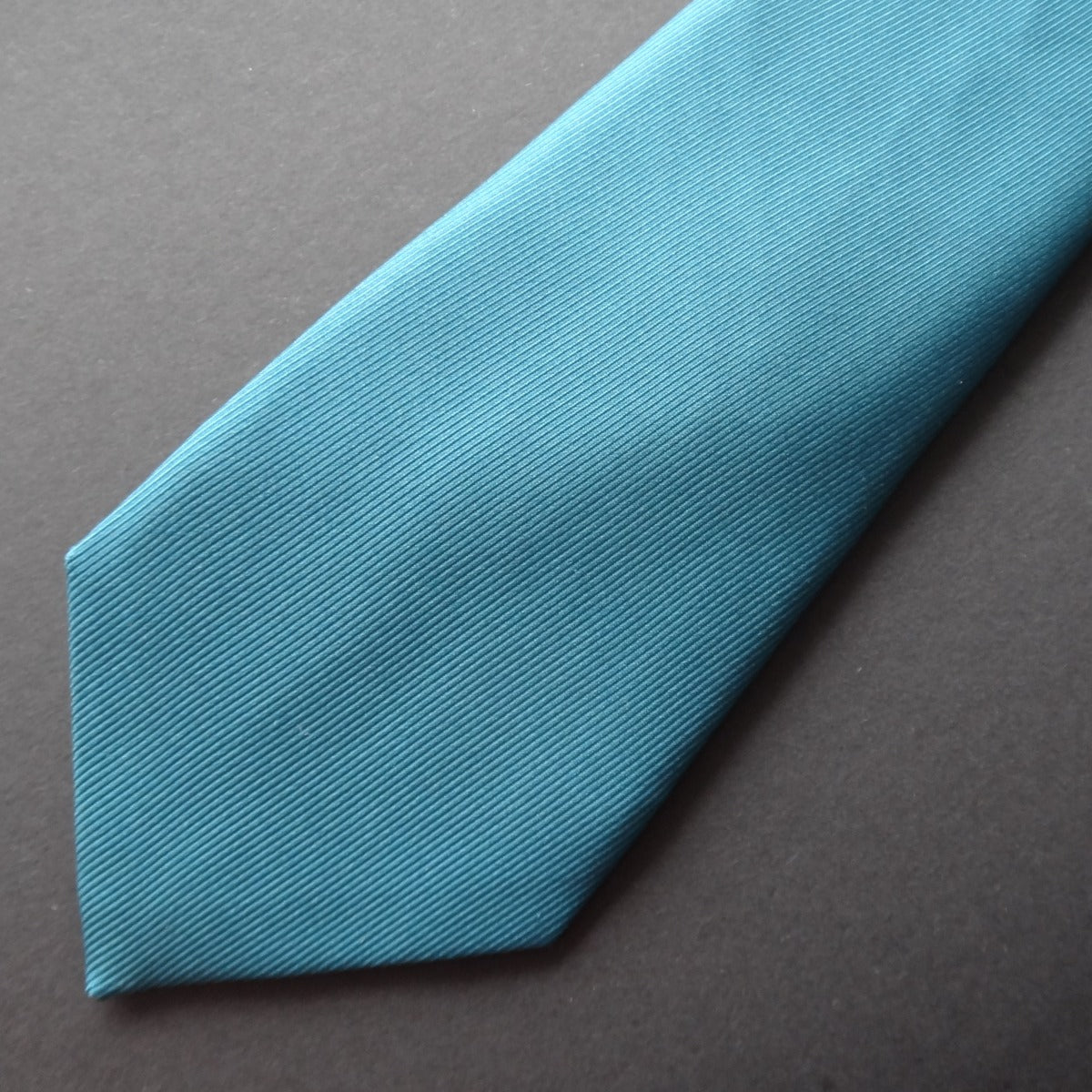 Handmade Luxury Plain Silk Tie - Teal image 1
