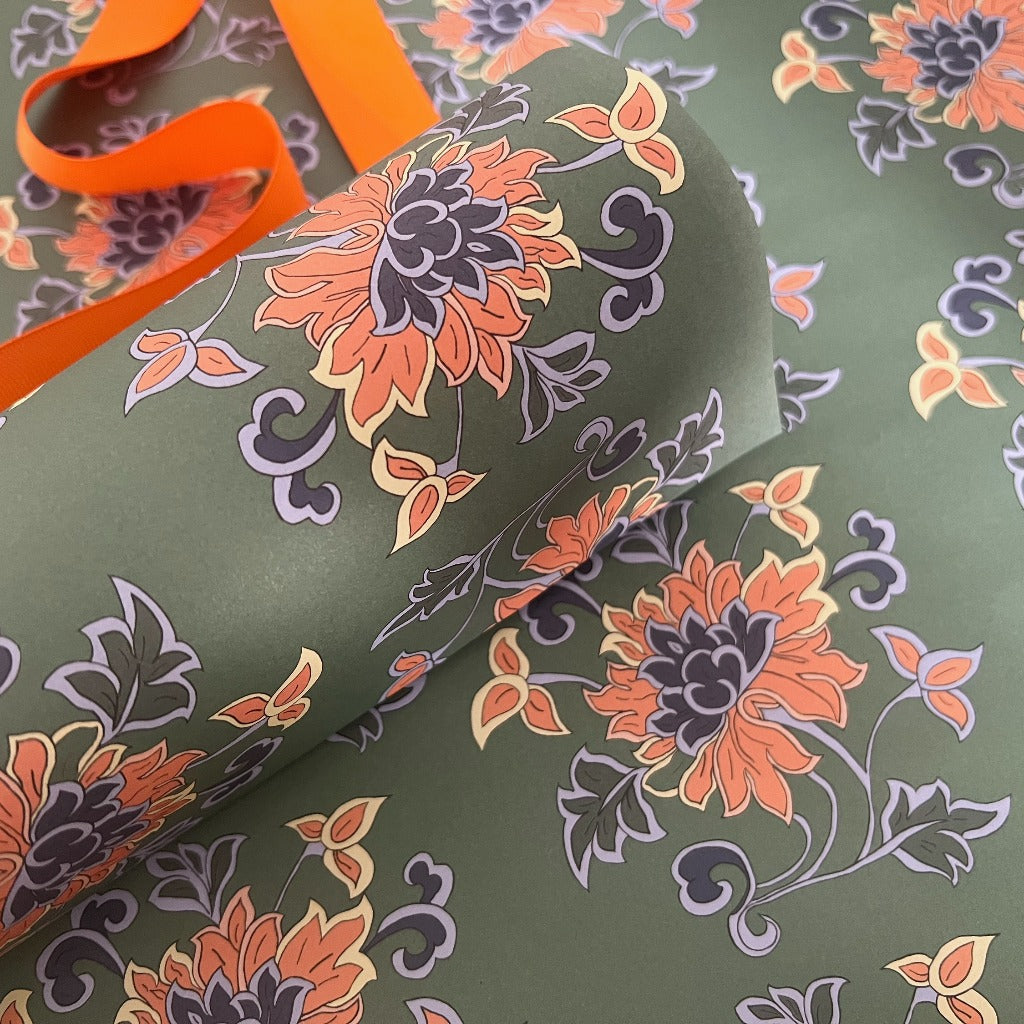 Recycled Floral Wrapping Paper image 2