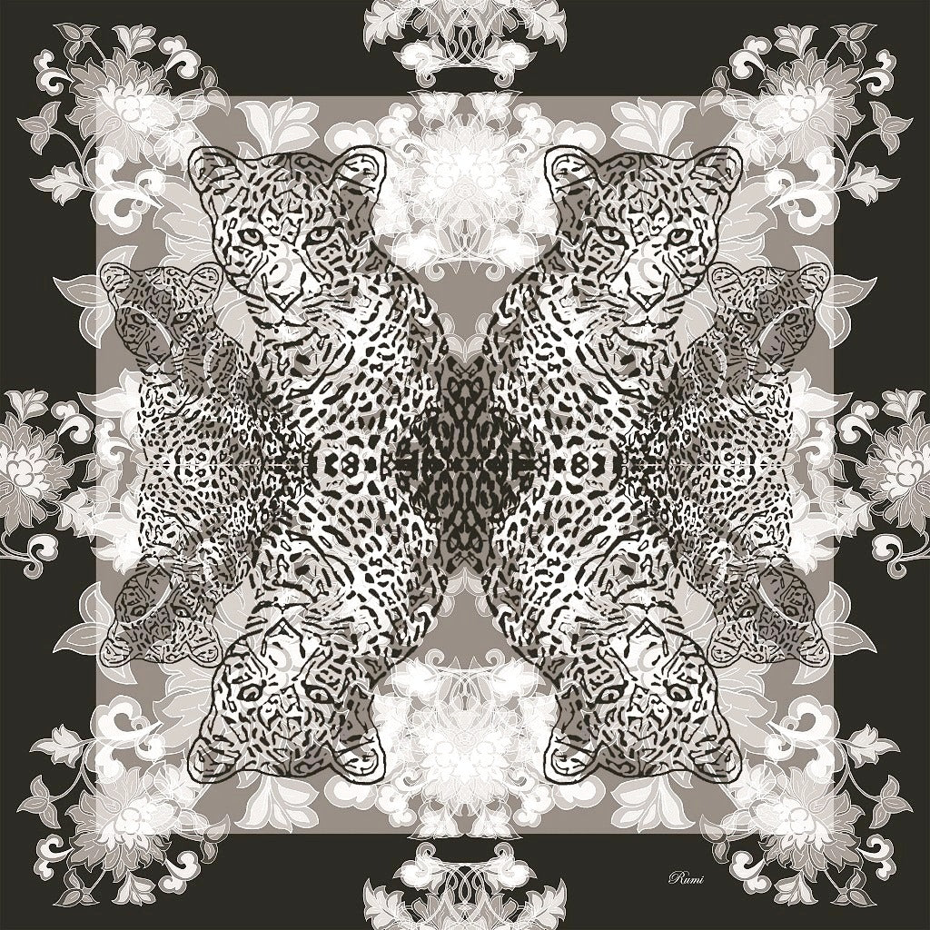 Pure Silk Leopard Print Scarf image 1