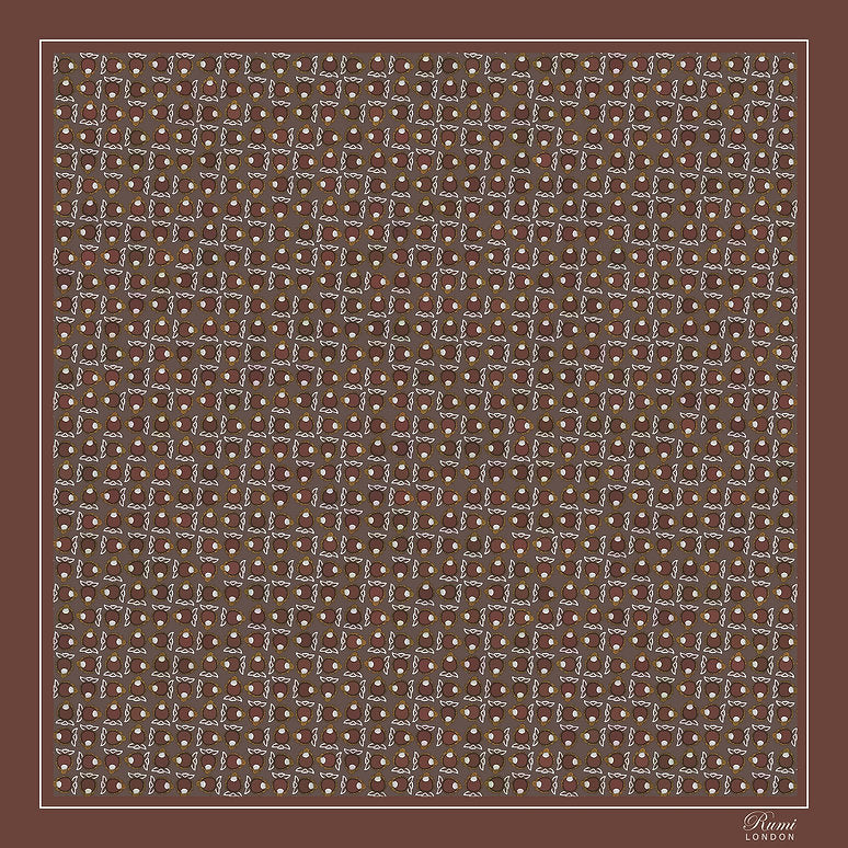 Conch Motif Square Silk Scarf image 1