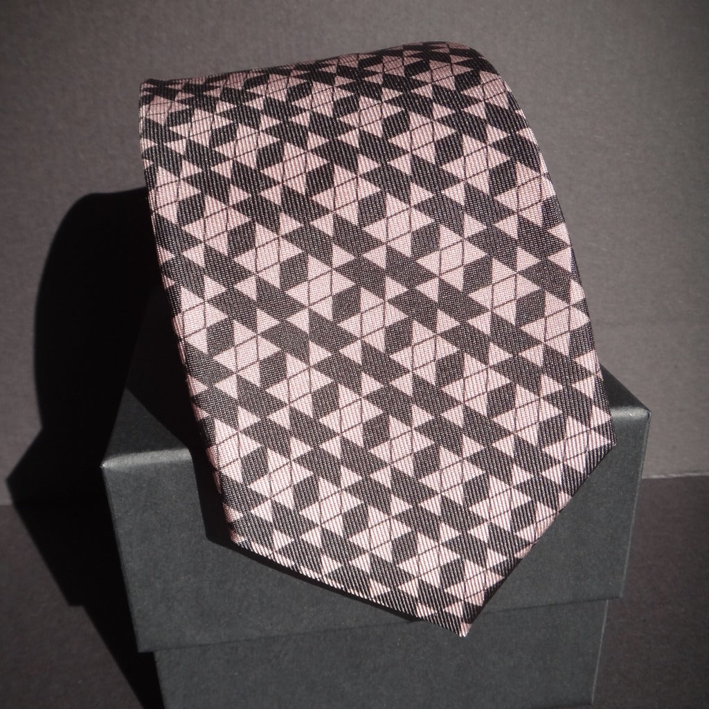 Geometric Motif Silk Tie image 0