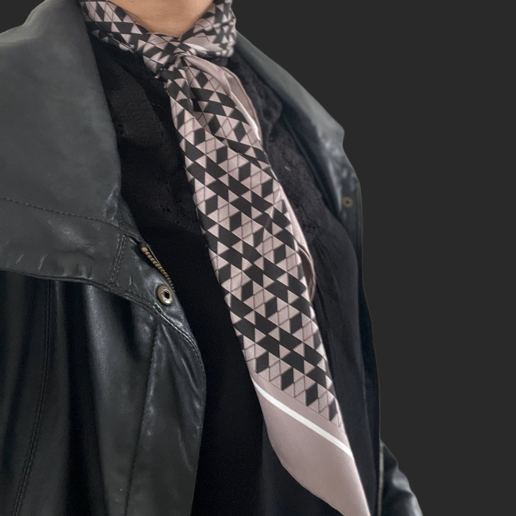 Geometric Motif Square Silk Scarf image 0