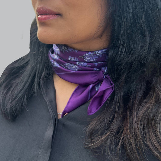 Floral Motif Silk Twill Scarf image 0