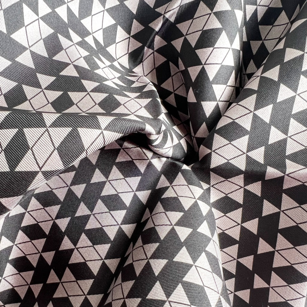 Geometric Motif Square Silk Scarf image 4