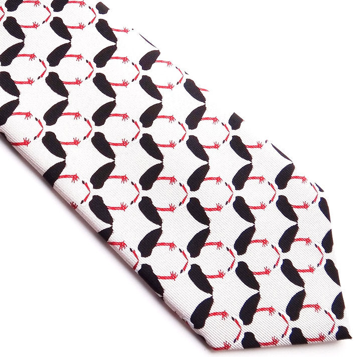 Handmade Heron Print Silk Tie image 2