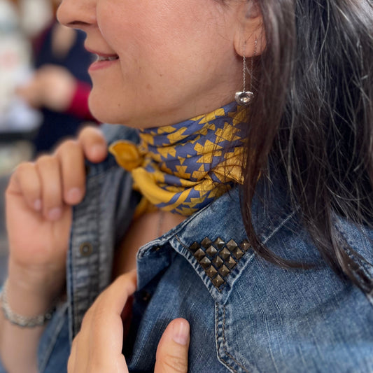 Motif Square Silk Scarf