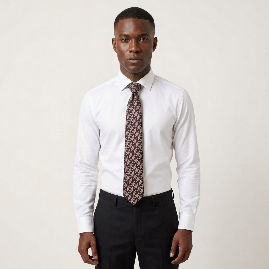 Geometric Motif Silk Tie
