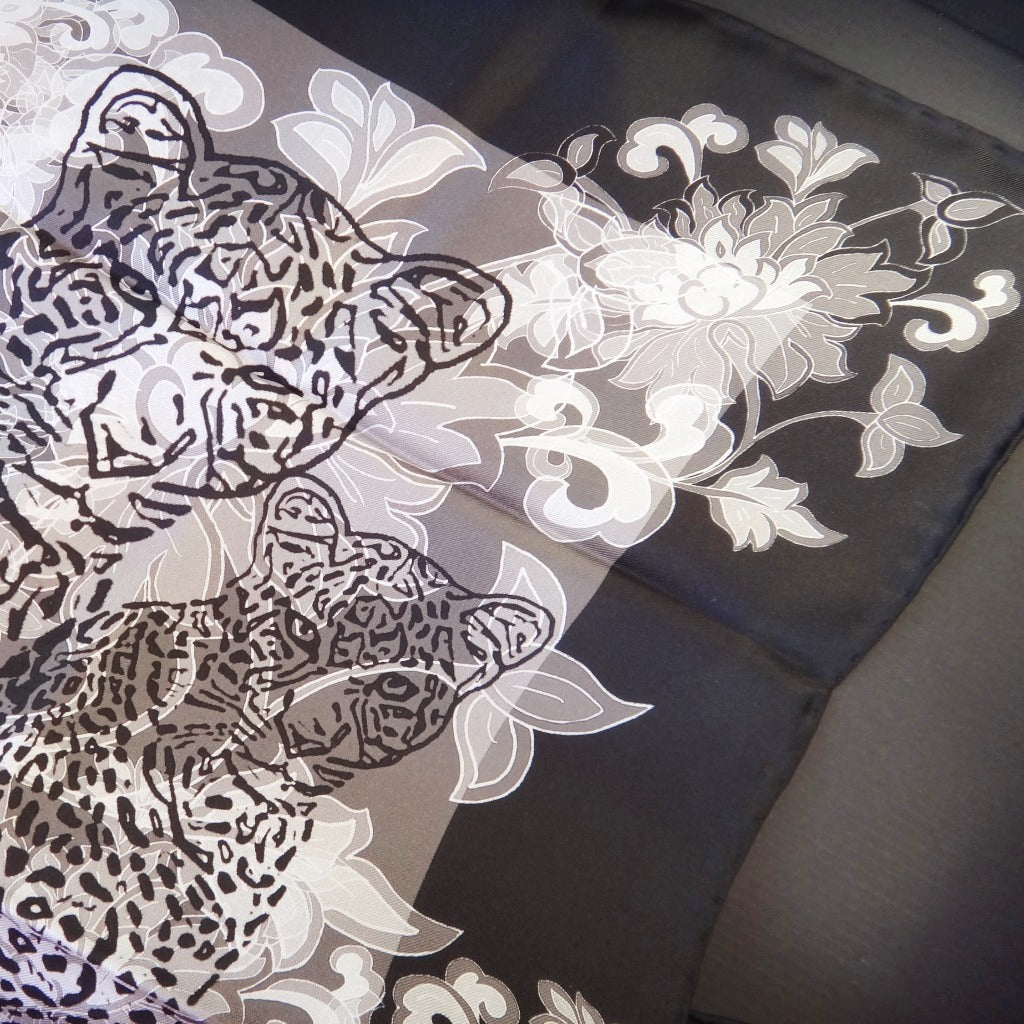 Pure Silk Leopard Print Scarf image 2
