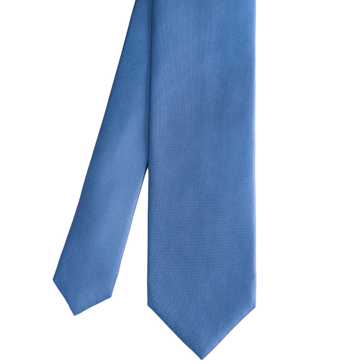 Handmade Luxury Plain Silk Tie - Kent Blue image 2