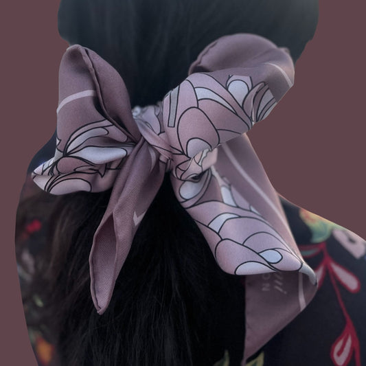 Floral Square Silk Twill Scarf - Pink image 2