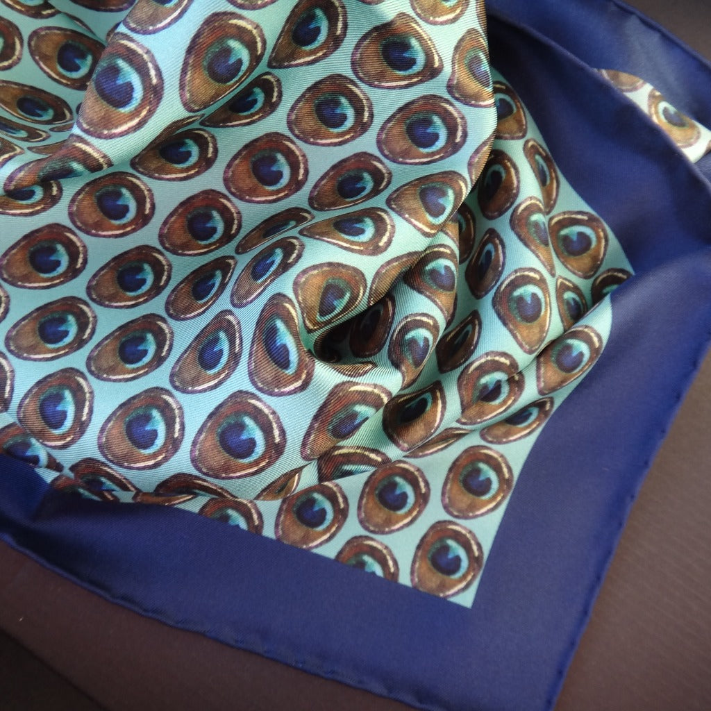 Pure Silk Peacock Print Scarf image 3
