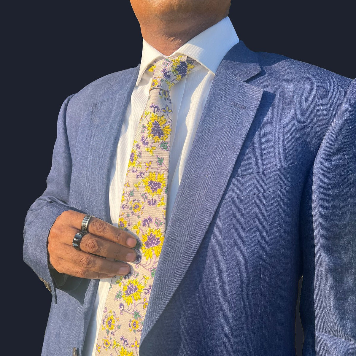 Handmade Floral Silk Tie image 1